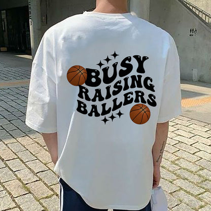 Basketball and Letter Print Men's Trendy T-shirt