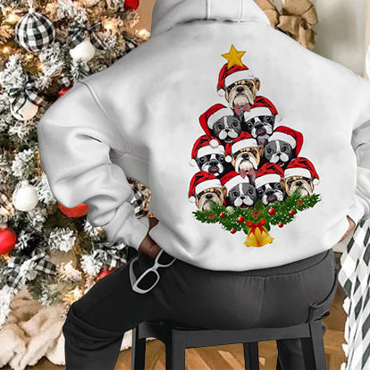 Christmas Dog Print Men's Fleece Hoodie