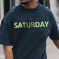 Saturday Letters Print Short Sleeve Loose Men's T-Shirt