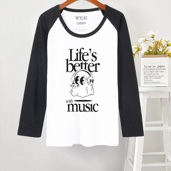 Life's Better With Music Men's Cotton Reglan T-shirt