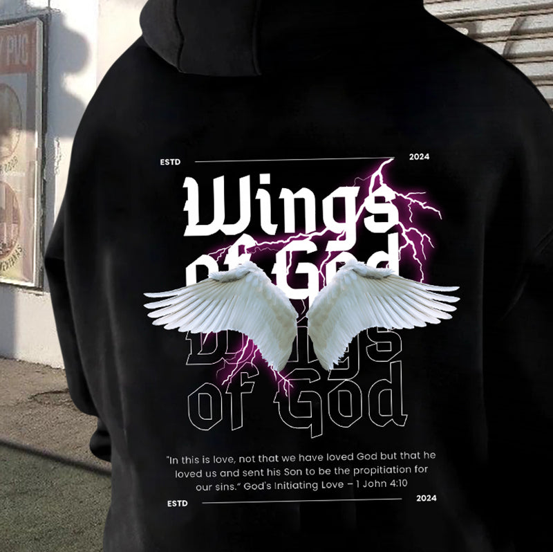 God's Initiating Love Protective Wings Fleeced Hoodie