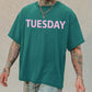 Tuesday Letters Print Short Sleeve Loose Men's T-Shirt