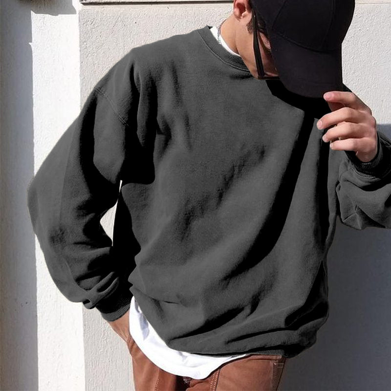 Men's Pure Color Crew Neck Sweatshirts