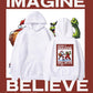 Santa and Grinch Basketball Match Men's White Hoodie