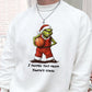 Grinch with Basketball Men's White Sweatshirt