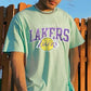 LAKERS Basketball Letter Graphic Print Loose Casual Men's T-Shirt