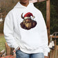 Xmas Viking Warrior Men's White Fleeced Hoodie