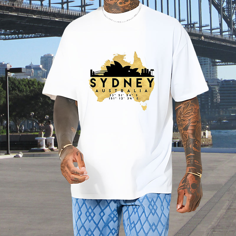 Australia Map and Sydney Landmarks Tee