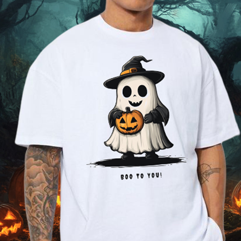 Halloween Spooky Ghost Men's Cotton T-shirt