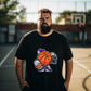 Men's Funny Basketball Character with Ball and Radio Print T-shirt