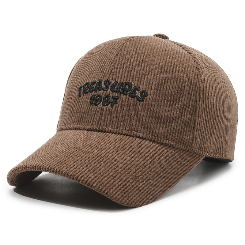 TREASURES Embroidered Corduroy Cap Hat