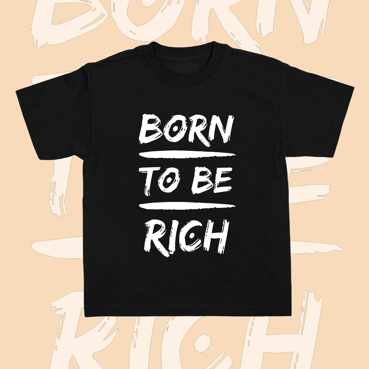 Born To Be Rich Letter Print Men's Tshirt