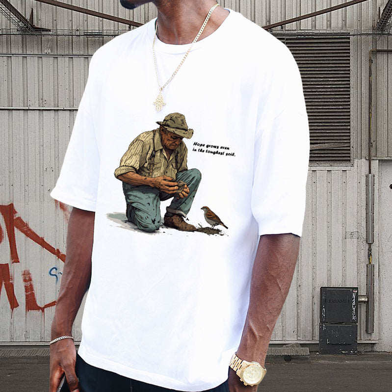 Farmer with Birds Inspirational Tee