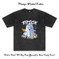 Trick or Treat Ghost Print Men's Washed Black Color Tee