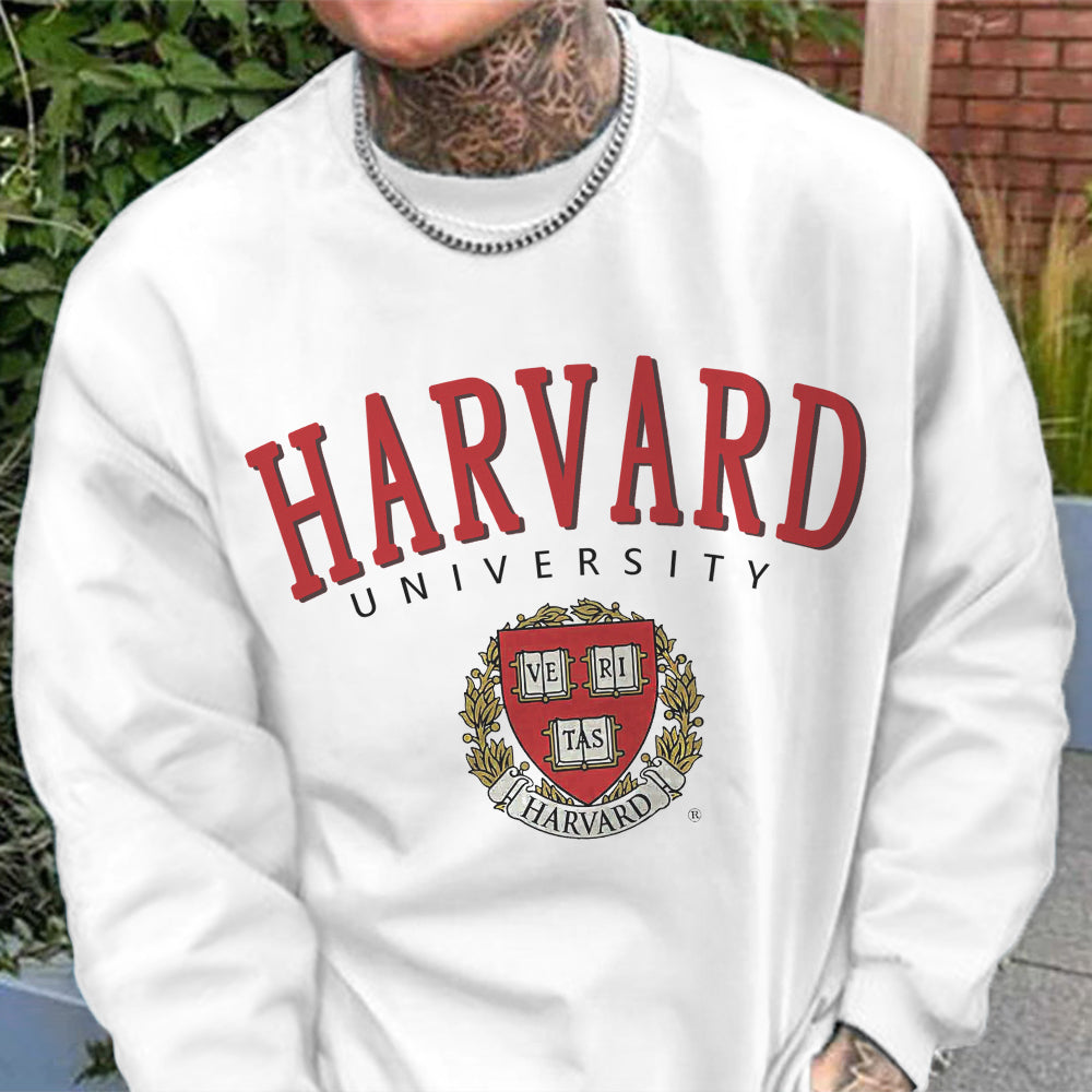 Harvard Men's Casual Round Neck Long Sleeve T-shirts -A