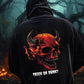 Spooky Season Skull Bulls Print Men's Fleeced Hoodie