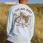 Motorcycle Print Men's Casual Long Sleeve T-shirts-B