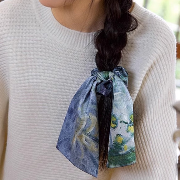 Monet-Inspired Satin Ribbon Hair Bands for the Art Lover