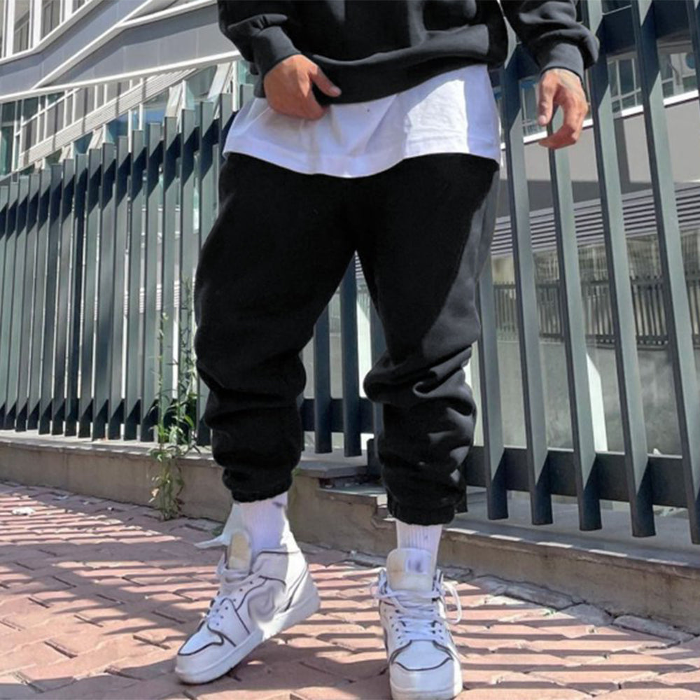 Men's Casual Elastic Waist Sweatpants-Fleeced