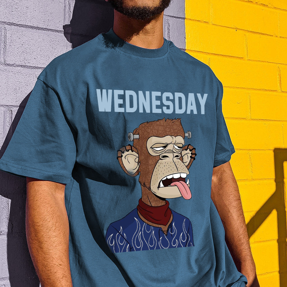 Wednesday Alphabet Graphic Print Men's T-Shirt