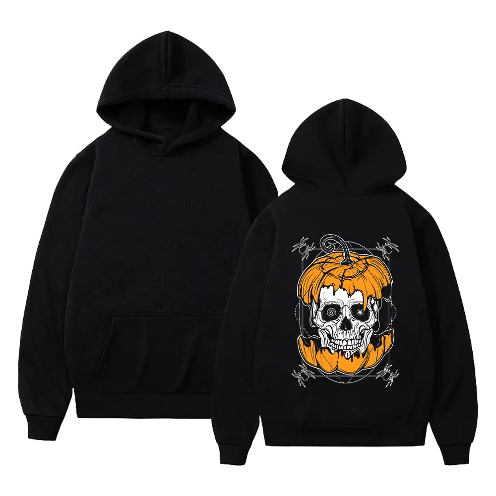 Pumpkin Halloween Print Men's Fleeced Hoodie