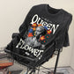 Queen Flower Men's Washed Black Color Tee