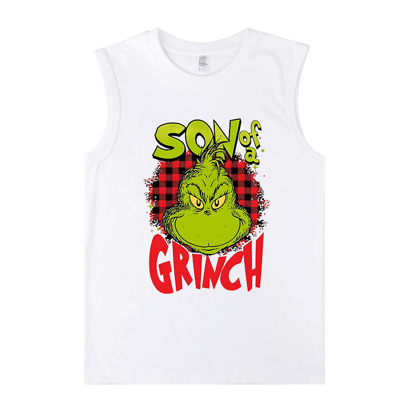 Grinchmas Print Men's Sleevless Tank Top