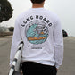 Skull Surfing Print Men's Casual Long Sleeve T-Shirts-A