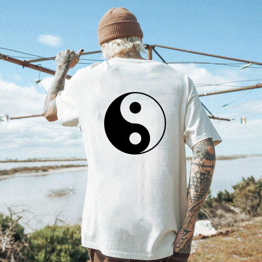 Yin Yang Art Print Men's Cotton T-shirt