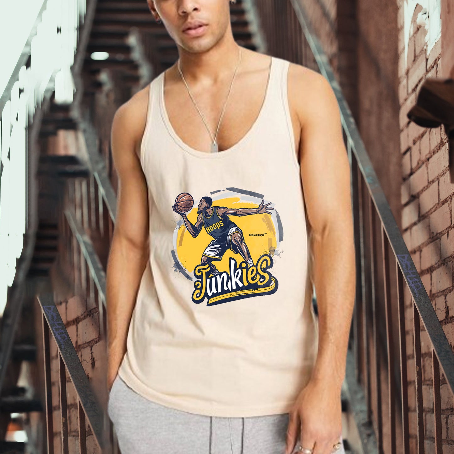 Hoops Junkie Basketball Player Men's Tank Top-A