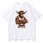 Slam Dunk Bull Basketball Player Print T-Shirt