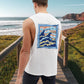 Ocean Wave Print Men's Casual Tank-B