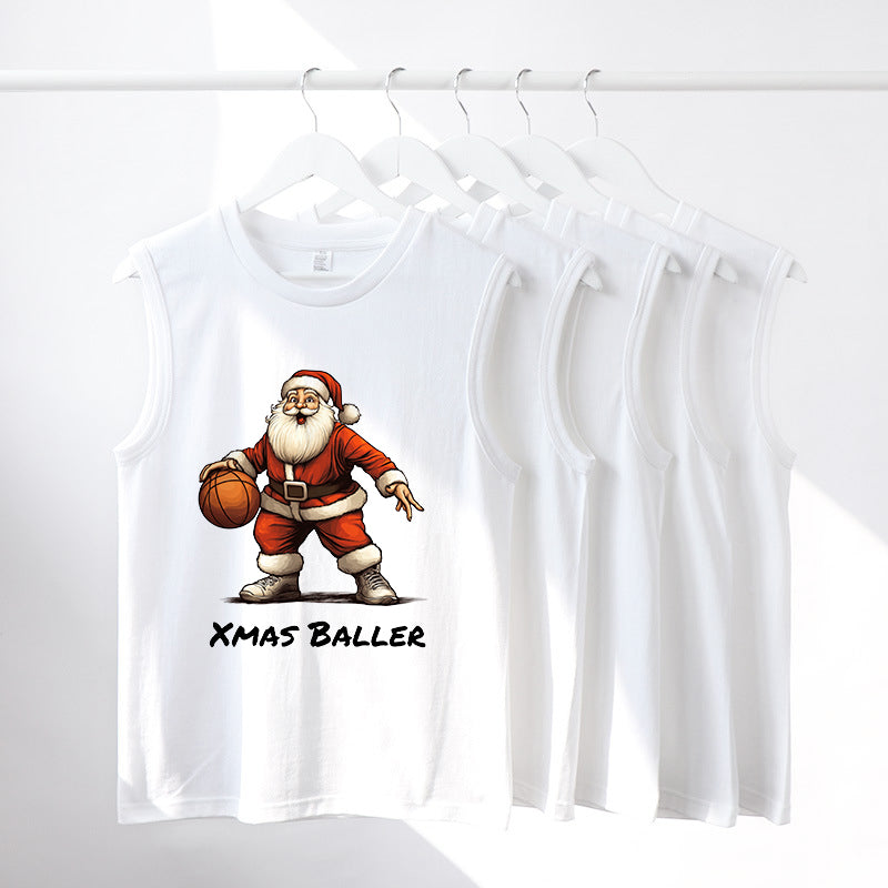 Xmas Baller Men's Santa Print Tank Top