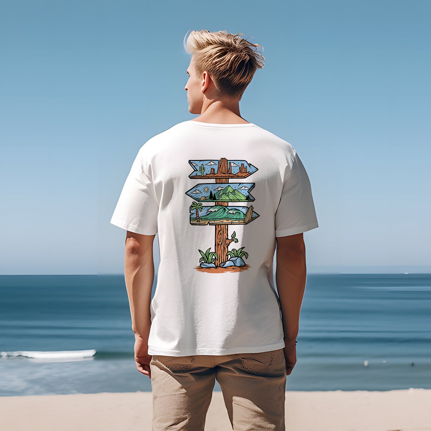 Scenic Print Men's Fashion T-shirt