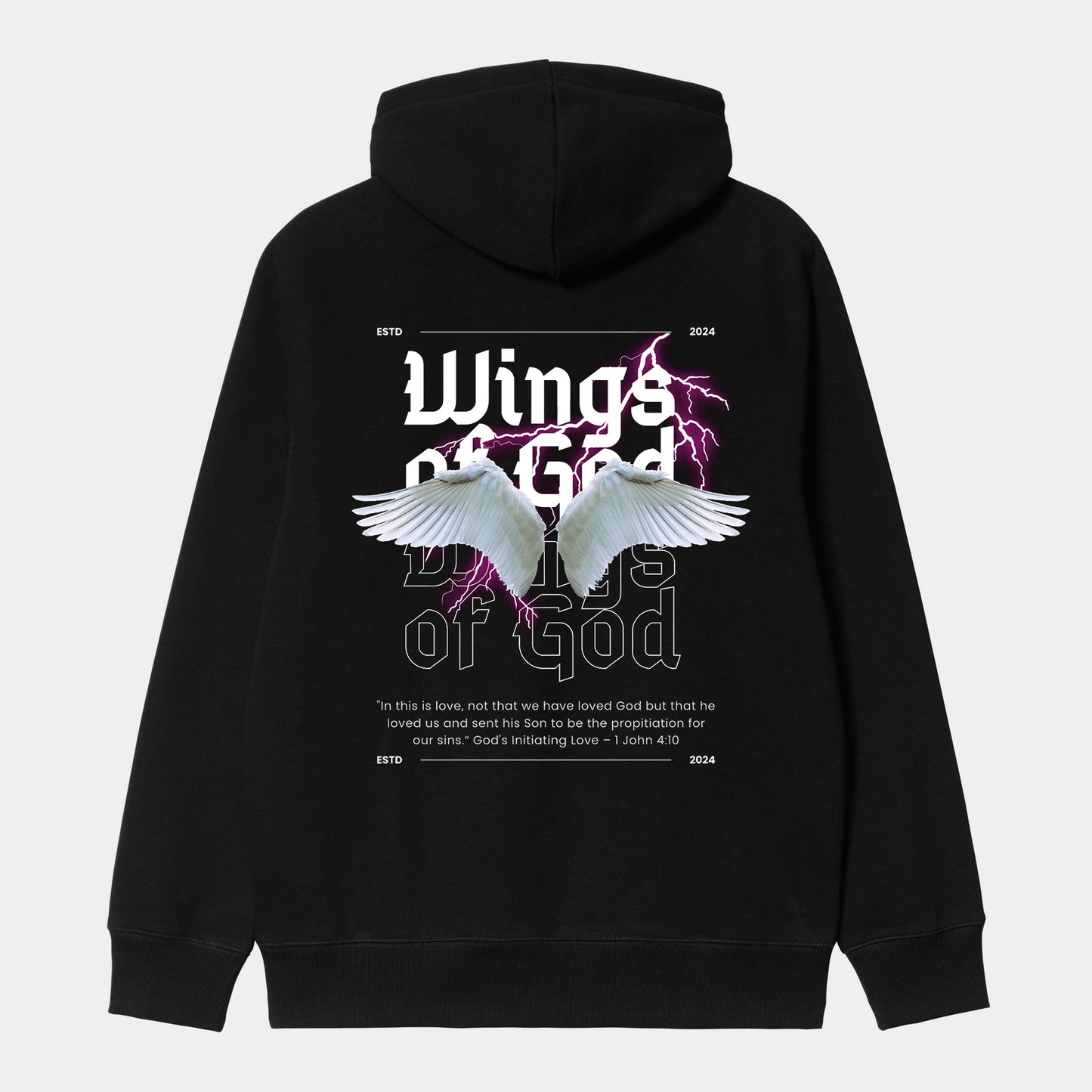 God's Initiating Love Protective Wings Fleeced Hoodie