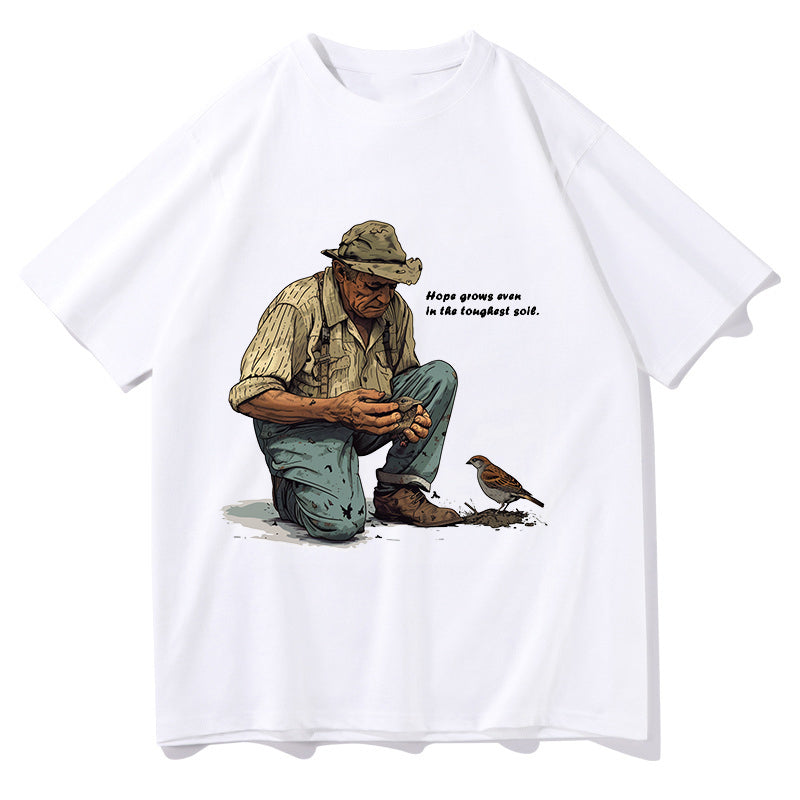 Farmer with Birds Inspirational Tee