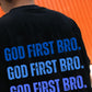 God First Bro. Men's Gradient Blue Cotton T-shirt