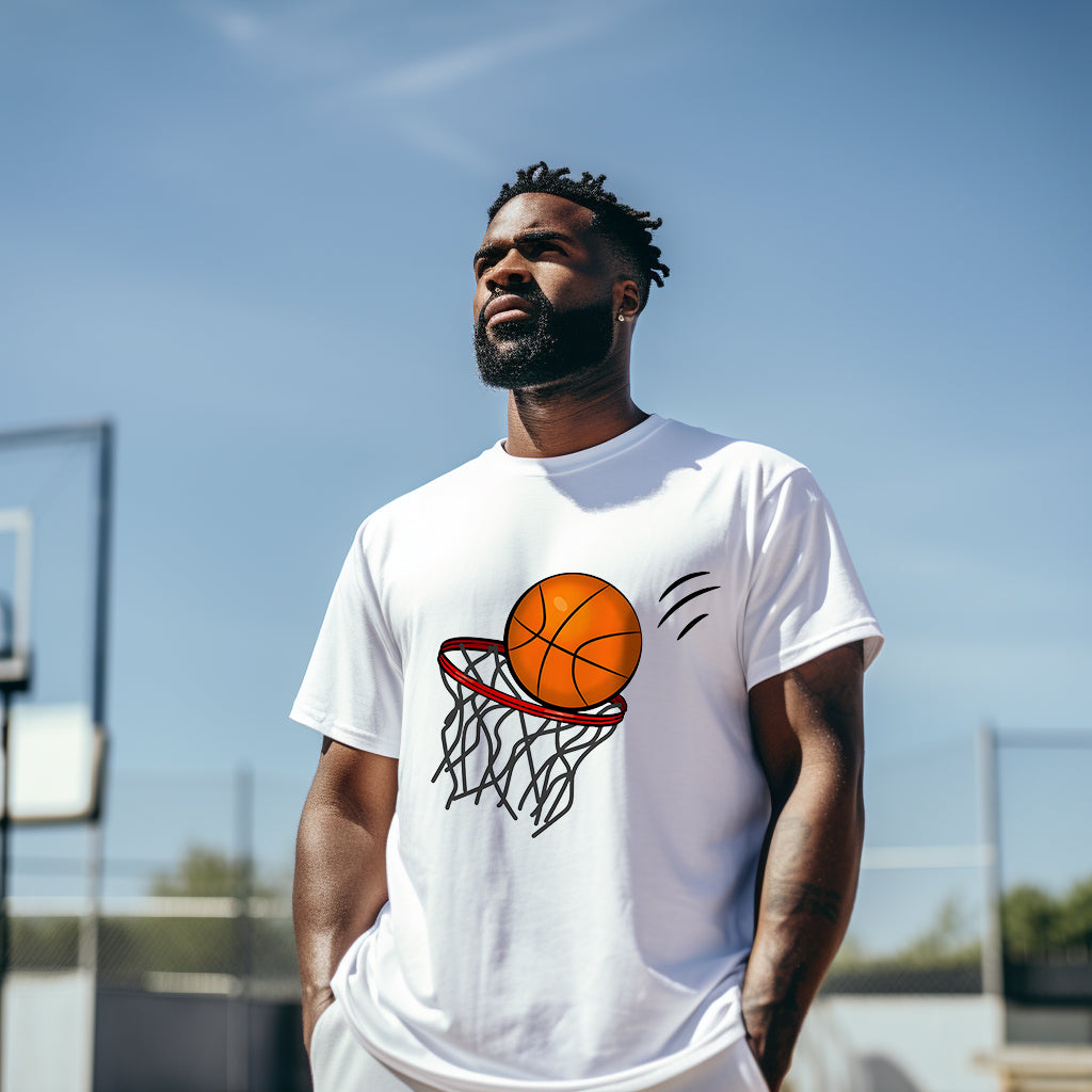 Hoop Dreams Scoring Basketball Print T-shirt