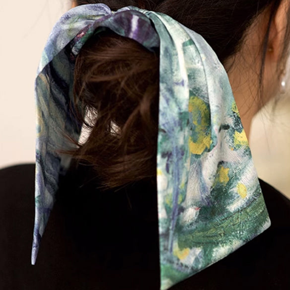 Monet-Inspired Satin Ribbon Hair Bands for the Art Lover