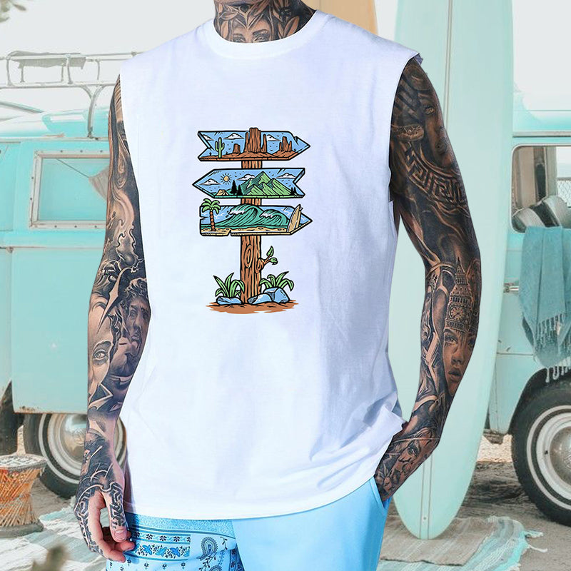 Men's Scenic Routes Cotton Tank Tops-C