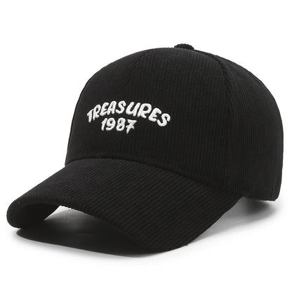 TREASURES Embroidered Corduroy Cap Hat