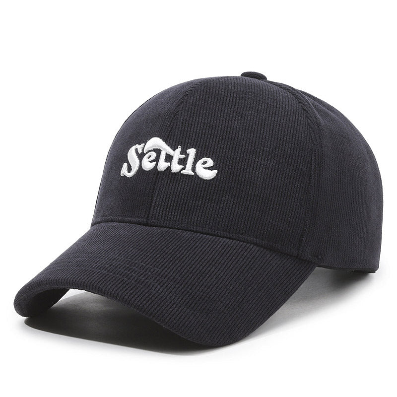 SETTLE Embroidered Corduroy Hip-Hop Cap Hat