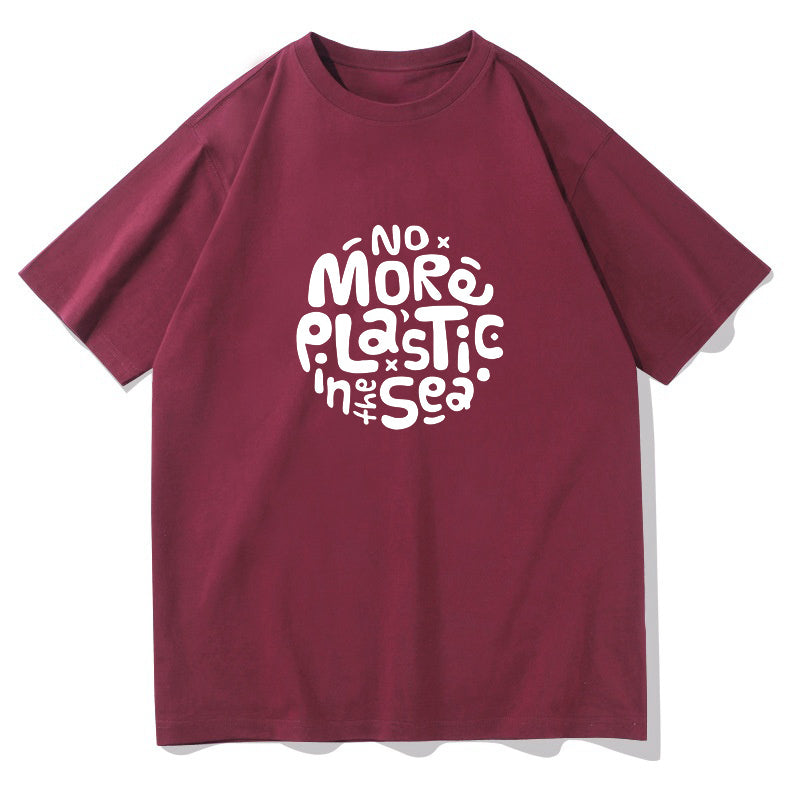 No More Plastic Men's Letter Print Oversized T-shirt