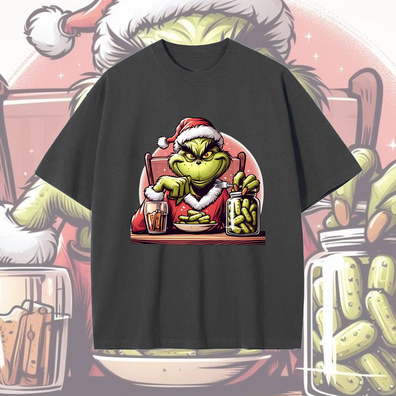 Unique Christmas Fashion Grinch Loves Pickles Men's T-Shirt