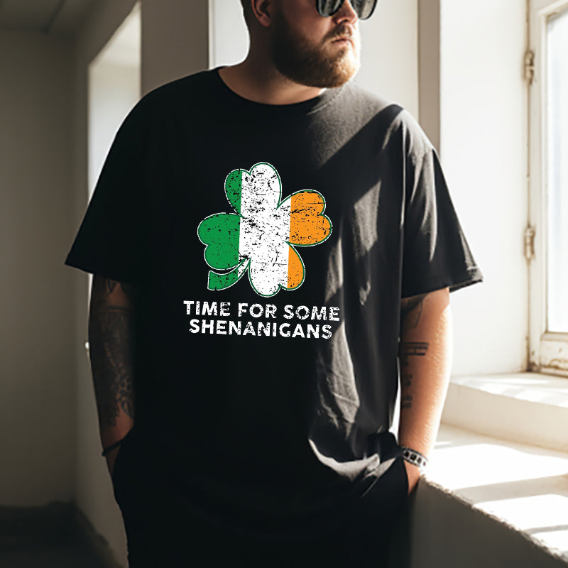 Irish Flag Tri-Color Clover Shenanigans Time Tee