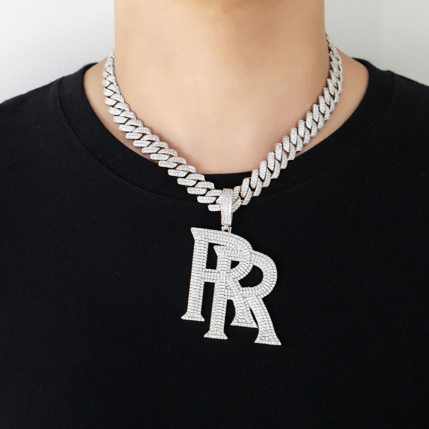 Roddy Ricch-inspired Necklace Double R Logo Pendant