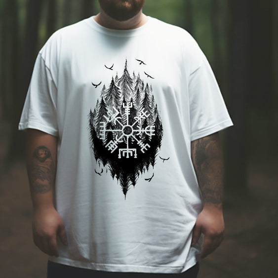 Viking Runes and Eagles Print  Men's T-shirt