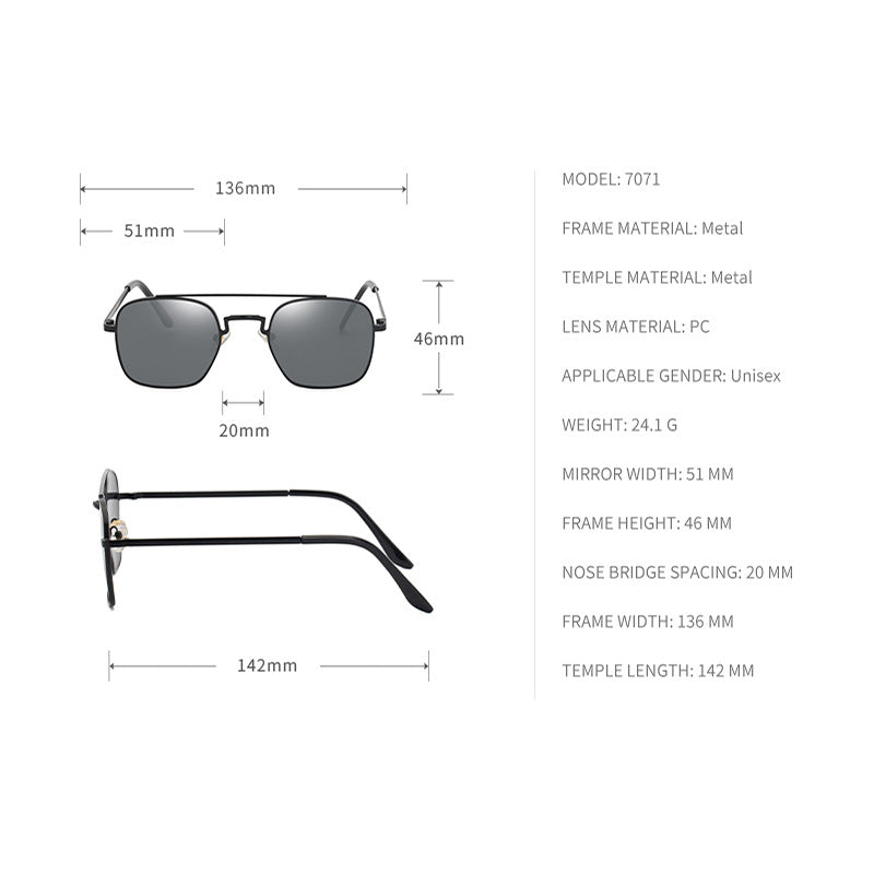 Square Trend Metal Cutout Men's Sunglasses