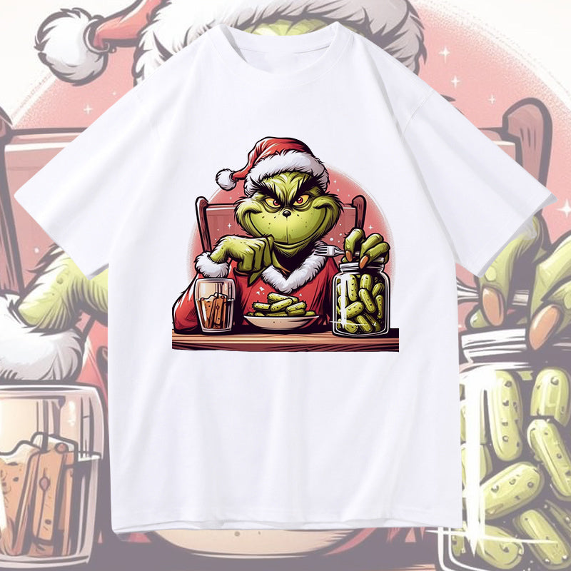 Unique Christmas Fashion Grinch Loves Pickles Men's T-Shirt