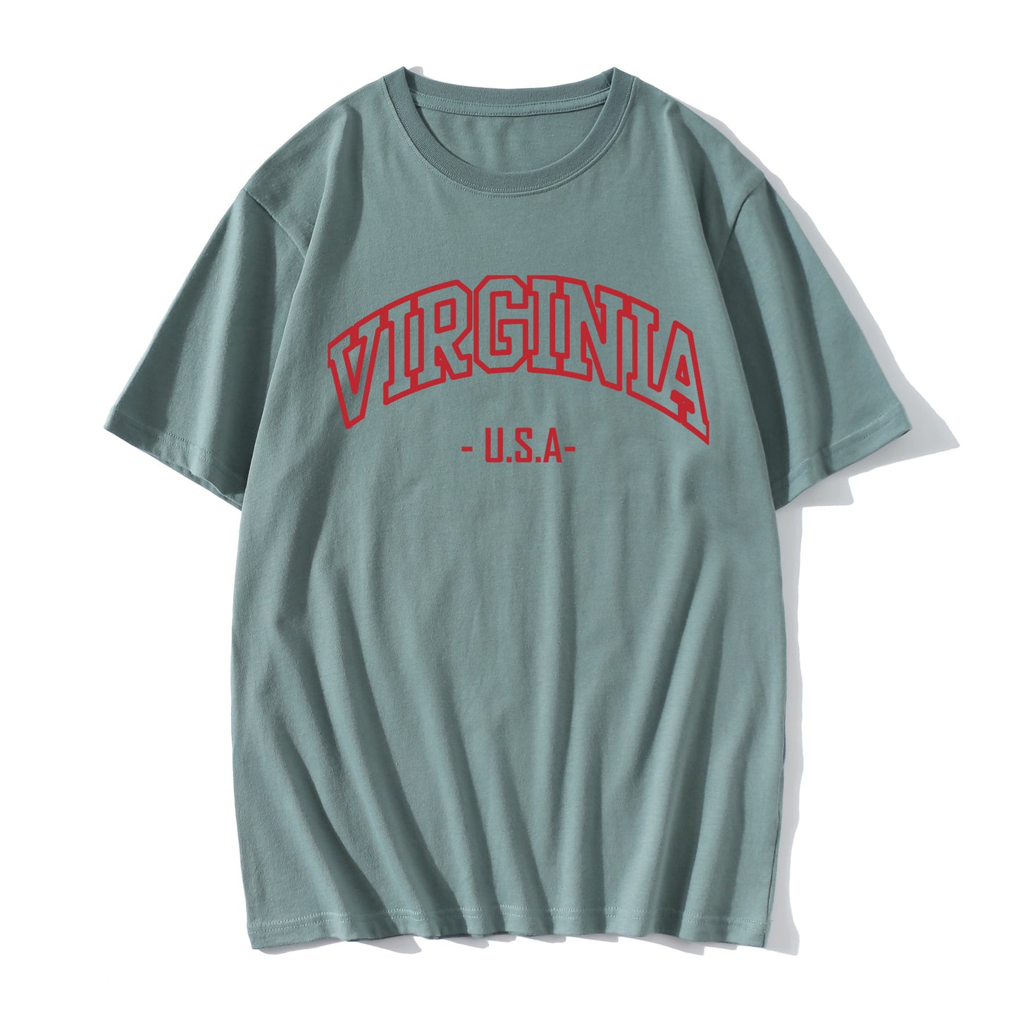 Virginian Printed Round Neck Short Sleeve T-Shirt